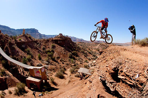 Darren Berrecloth rides during Red Bull Rampage in Virgin, Utah.